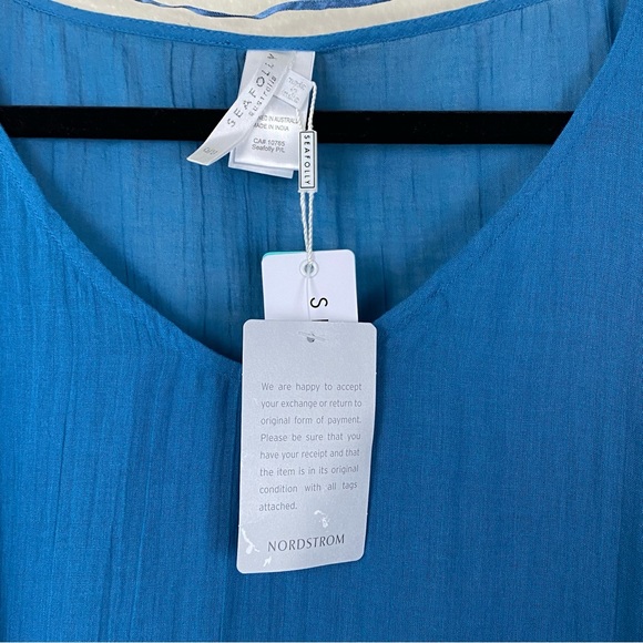 NWT Seafolly Amnesia Caftan Swim Coverup Peacock Teal - Picture 8 of 10